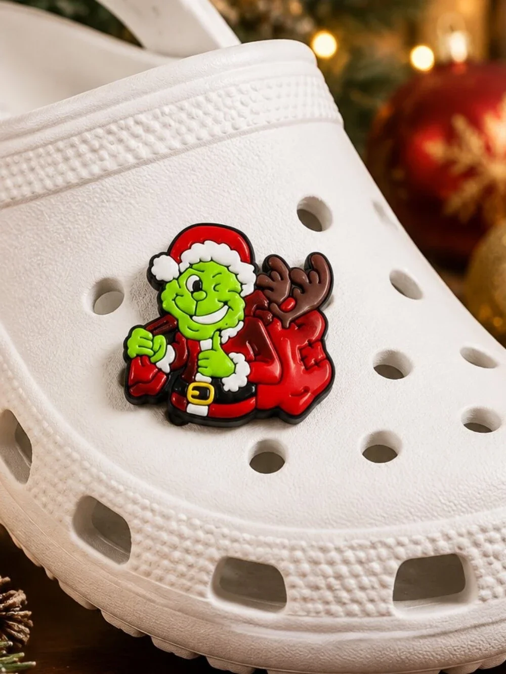 Grinch Croc Shoe Charm Christmas Green Holiday Spirit Character Jibbitz Style